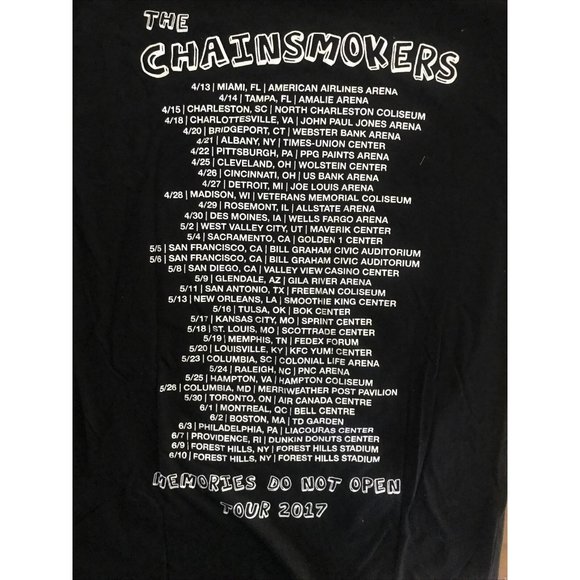 The Chainsmokers 2017 Tour T Shirt size S - Picture 2 of 2